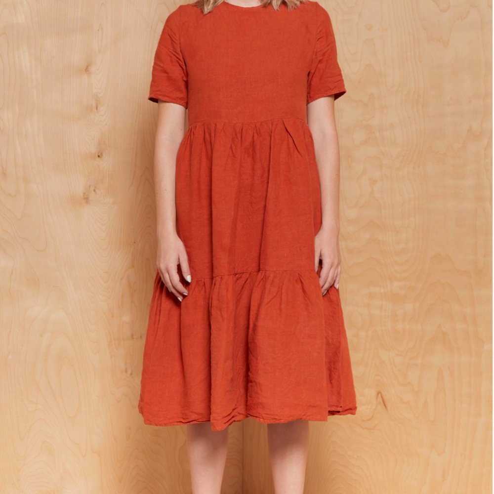 The Maker Collection Laura Dress in Rust XS